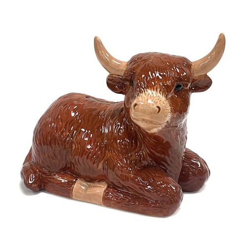 Ceramic money box highland cow - box,