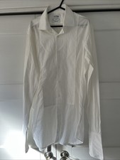 Mens TM Lewin Formal Cufflink Shirt Size 16 Slim Fit