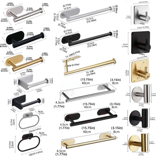 Adhesive bathroom hardware set - adhesive,