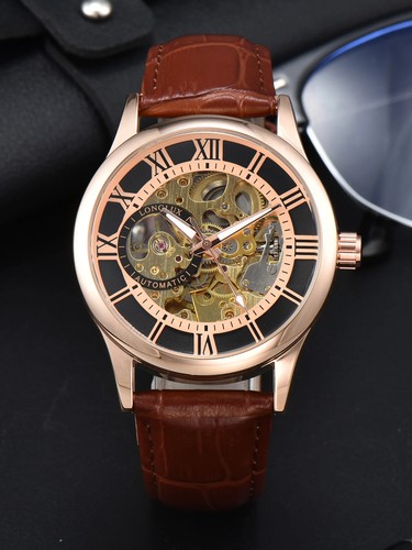 Mens skeleton automatic watch - mens,