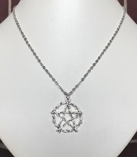 Rustic Styled Pentagram Pendant 18" Chain Necklace in Gift Bag - Wicca Pagan