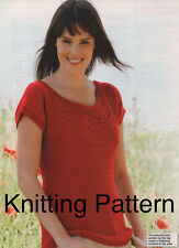 Stylish Ladies Silky Summer Top Knitting Pattern - Sirdar DK  -  Ruth Maddock