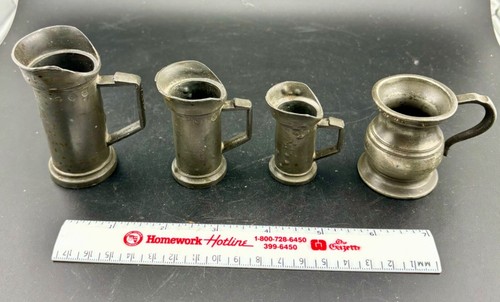 Lot four antique pewter - of,