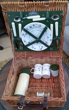 Exclusive John Lewis Vintage Optima 2 Person Picnic Wicker Basket Hamper VGC