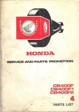 HONDA CB400 F,F1,F2 SUPER SPORT1975,1976,1977 FACTORY PARTS LIST,CATALOGUE