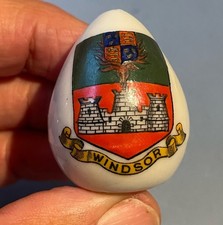 Swan China Crested China Souvenir WINDSOR.  Egg Shaped. Made for H. M. Wise