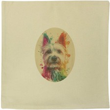 40cm x 40cm 'Westie Dog Portrait' Canvas Cushion Cover (CV00041872)