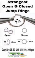QUALITY 6MM 9MM 10MM 13MM VERY STRONG OPEN & CLOSED JUMP RINGS LINKS JEWELLERY