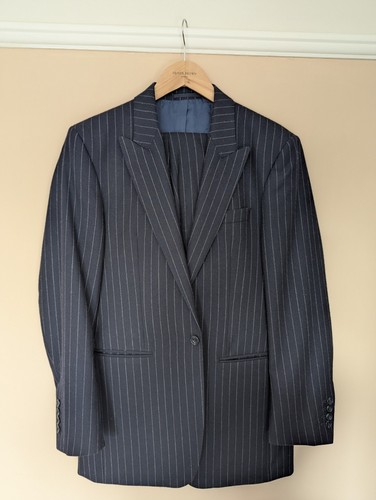 Oliver brown navy chalkstripe - brown,