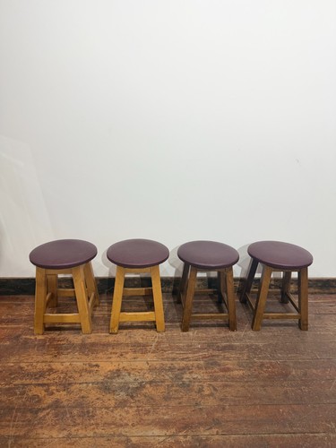 Vintage wooden bar - wooden, stools