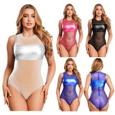 Women Sheer Mesh Metallic