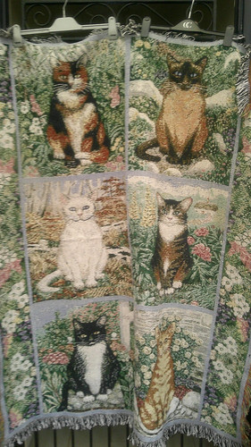 Cat collage tapestry throw - collage,