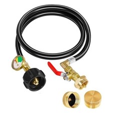 3FT Propane Refill Adapter Hose with Gauge Valve and Two for Propane Tanks