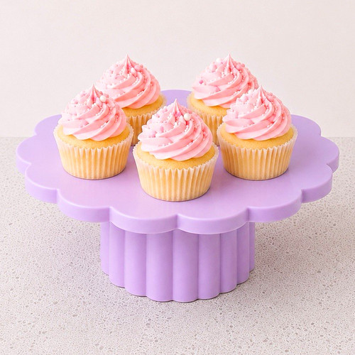Purple plastic scalloped - purple,