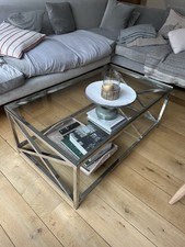 Neptune Manhattan Range Glass Coffee Table Chrome Frame And Glass