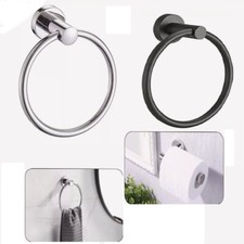 Hand Towel Ring Round Holder Wall Mounted Rail Kitchen Bathroom Stainless Steel