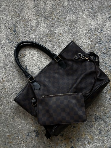 Brown black handbag - , canvas