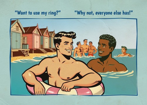 Gay postcard inspired - , by