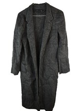 Zara Woman Handmade Wool Blend Open Jacket long GRey Size XS Cape kimono