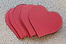 30 Deep Red Smooth Heart