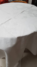 Old white linen tablecloth