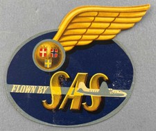 SAS Scandinavian Airlines Vintage Original Airline Luggage Label Baggage Wings 1