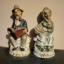 Pair of Vintage porcelain figurines of old man and old woman