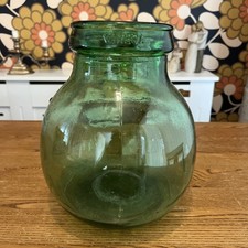 VINTAGE 10" VIRESA FRENCH GREEN GLASS BOTTLE GARDEN TERRARIUM CARBOY