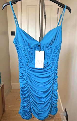 Zara blue ruched mini - zara,