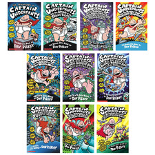 Captain Underpants 10 Book Collection Set Books 1-10 Dav Pilkey - NEW (Free P+P)
