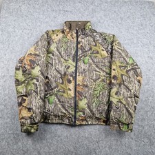 Game Winner Jacket Mens Extra Large Brown Bomber Reversible Realtree Camo Coat
