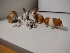 Schleich Farm Animals, Cows, Sheep, Rabbits And Guinea Pig, Hutch And Pen