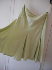 LYSGAARD FLARED LINEN LIME  GREEN LINED  SKIRT SIZE UK 14