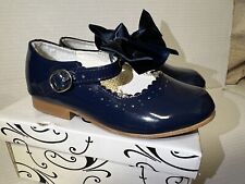 Sevva Navy Blue Spanish Romany Shoes Size Uk 9 Party Birthday Wedding