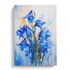 Bluebell Flower Action No.2 Canvas Wall Art Print Framed Picture Home Decor