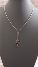 Sterling Silver Amythest Necklace 18"