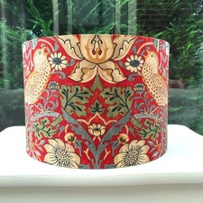 Lampshade William Morris Strawberry Thief Red Lightshade Ceiling Table HANDMADE