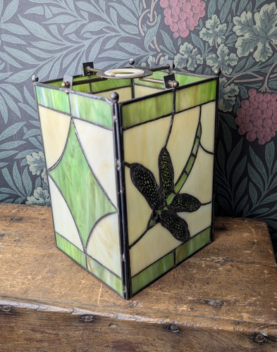 Green stained slag - stained, glass