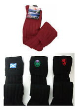 Mens Kilt Hose Colours Scottish Wool Socks Black Red Cream Purple Ecru