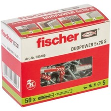 fischer Duopower 5 X 25mm With Screw Box of 50