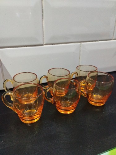 Set vintage amber glass - amber,