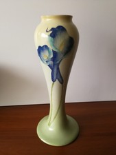 Past Times Art Nouveau Style Vase blue lily design perfect