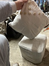 Small Cube Pouffee Footrest and matching cushion 