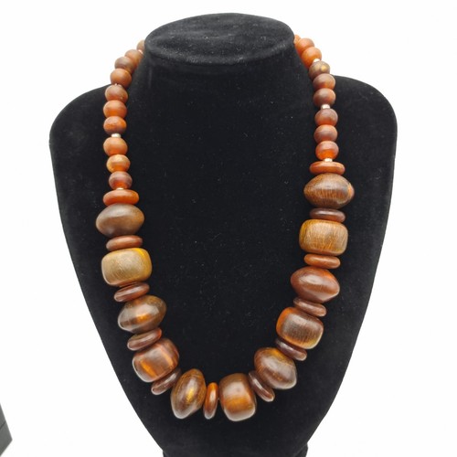 Faux amber horn necklace - faux, dyed