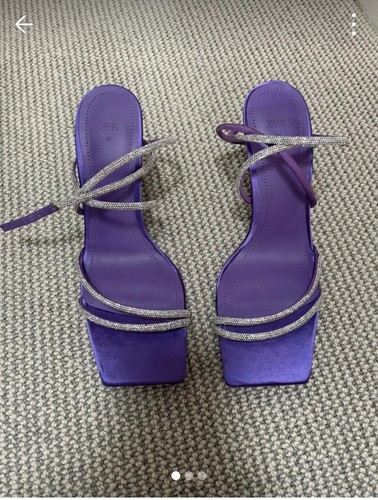 Zara purple strappy rhinestone - purple,