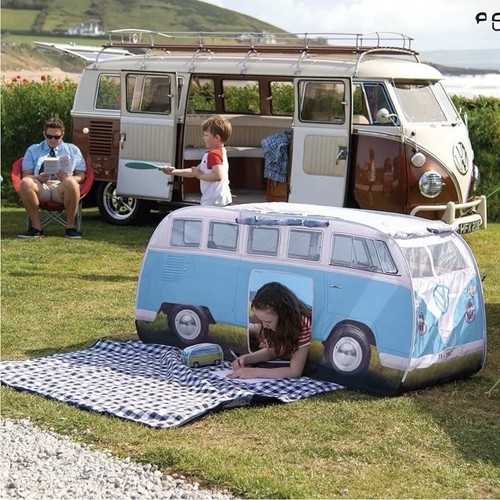 New blue volkswagen camper - new,