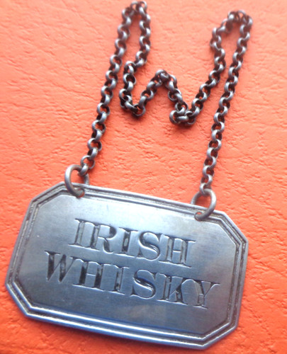Silver irish whiskey label - irish,