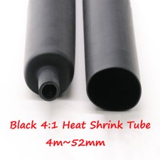 Balck 4mm 52mm heat shrink - 4:1,