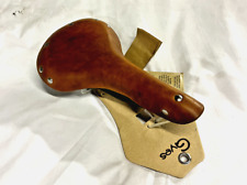 Brooks style leather bicycle saddle, brown.
