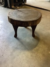 Natural Wood Tree Trunk Slab Accent End/Coffee Table 14” High x 21” Round